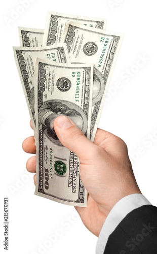 Closeup of a Businessman Holding Money