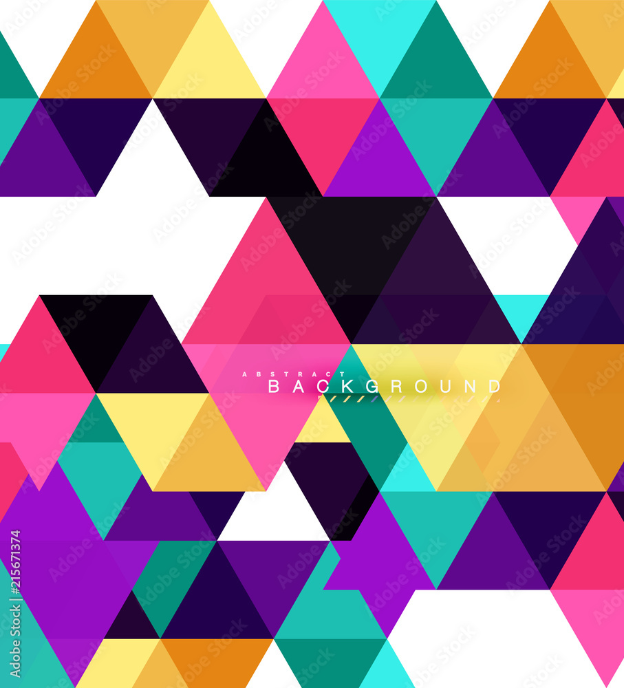 Multicolored triangles abstract background, mosaic tiles concept Multicolored triangles abstract background, mosaic tiles concept