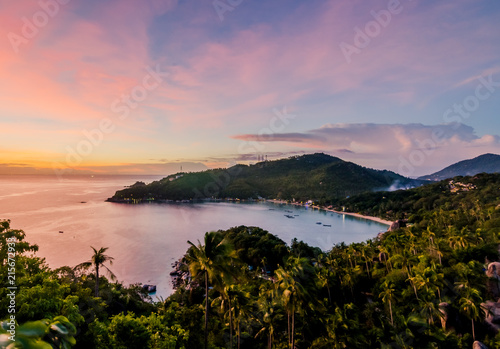 beautiful sunset view at john suwan viewpoint and beautiful haadtien beach