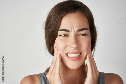 woman with toothache portrait