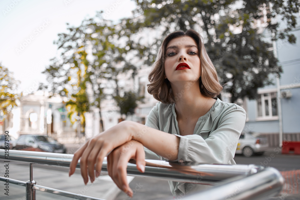 Fototapeta premium woman outdoors summer