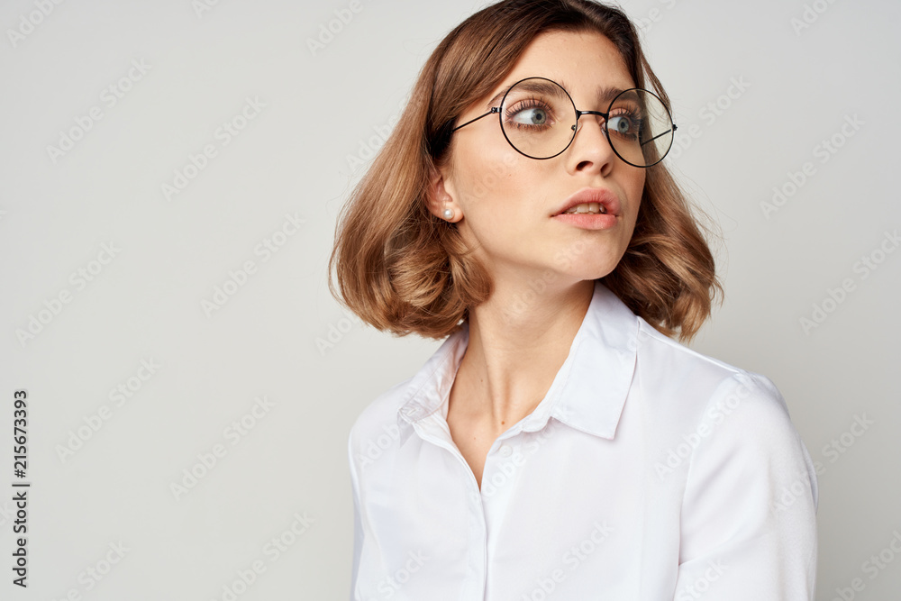 business woman with glasses portrait
