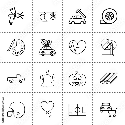 Set of 16 color outline icons