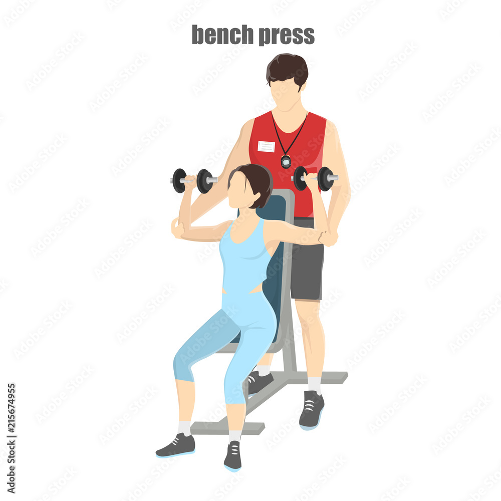 Woman doing exercise with dumbbells Woman doing exercise with dumbbells