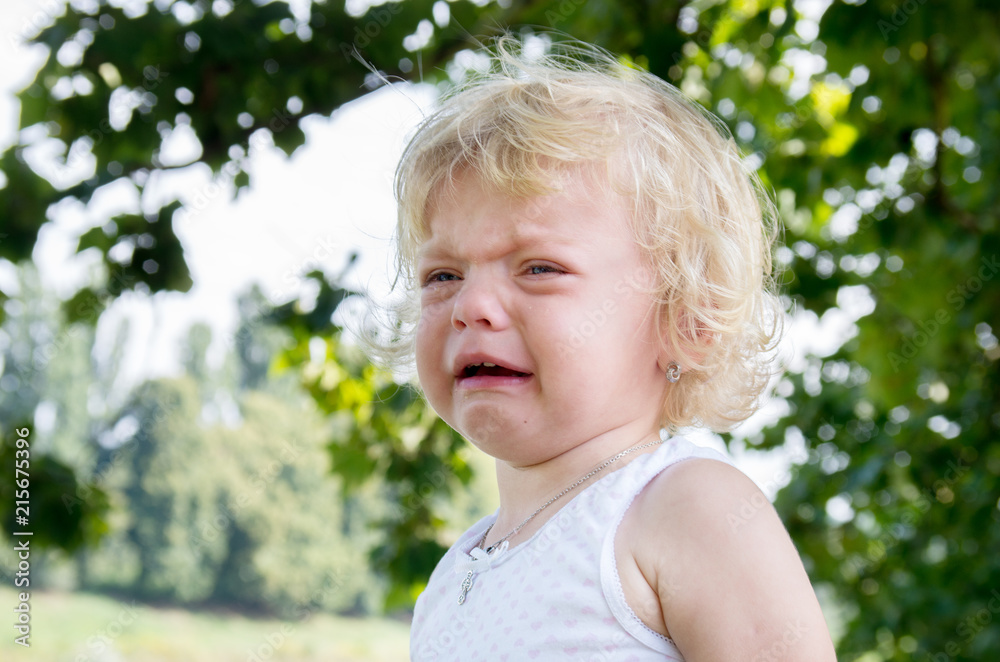 little girl child blonde bitterly cries. negative emotions little girl child blonde bitterly cries. negative emotions
