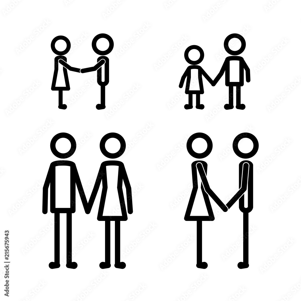 family members set lines figures vector illustration design family members set lines figures vector illustration design