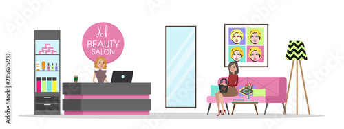 Beauty salon and spa reception