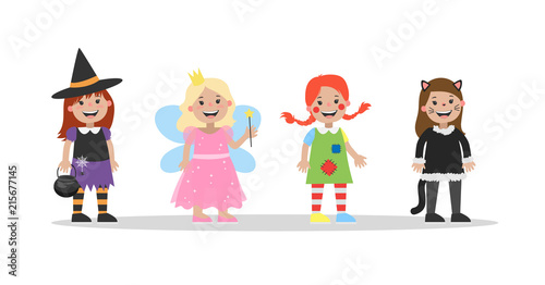 Cute set of halloween costumes for children