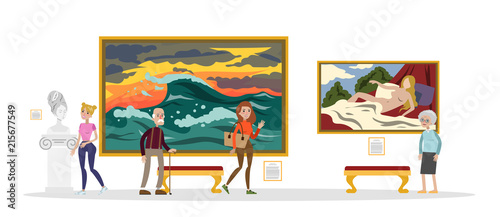 Museum interior illustration