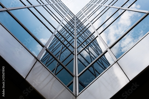 Architecture immeuble building vitre reflet perspective avenir banque entreprise travail quartier affaire photo