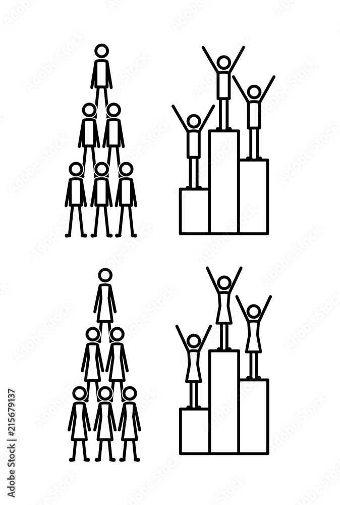 teamwork people linear figures vector illustration design teamwork people linear figures vector illustration design