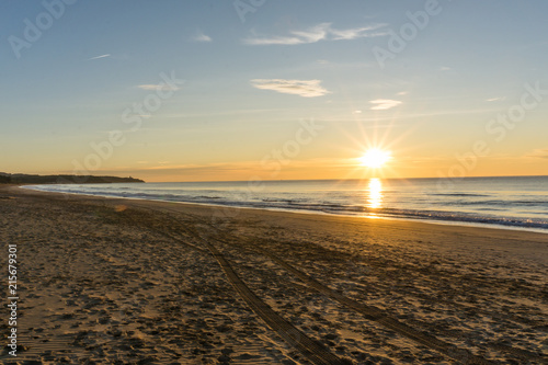 Sunrise in a mediterranean beach