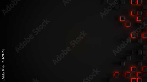 Glowing red cubes and free ...