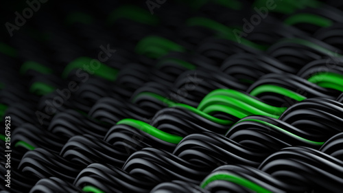 Wavy surface of black and g...