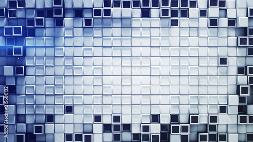 Frame of blue and white 3D ...