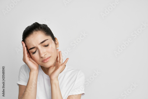 woman is experiencing a headache medicine