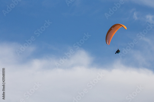Paragliding above the clouds in Serra do Larouco, Montalegre, Portugal.