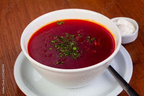 Tasty borsch soup