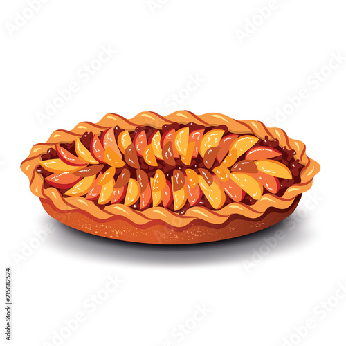Vector illustration with apple pie crumble.
