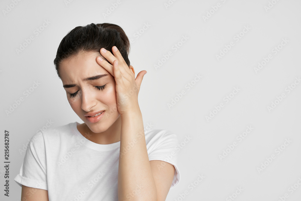 woman with a headache woman with a headache