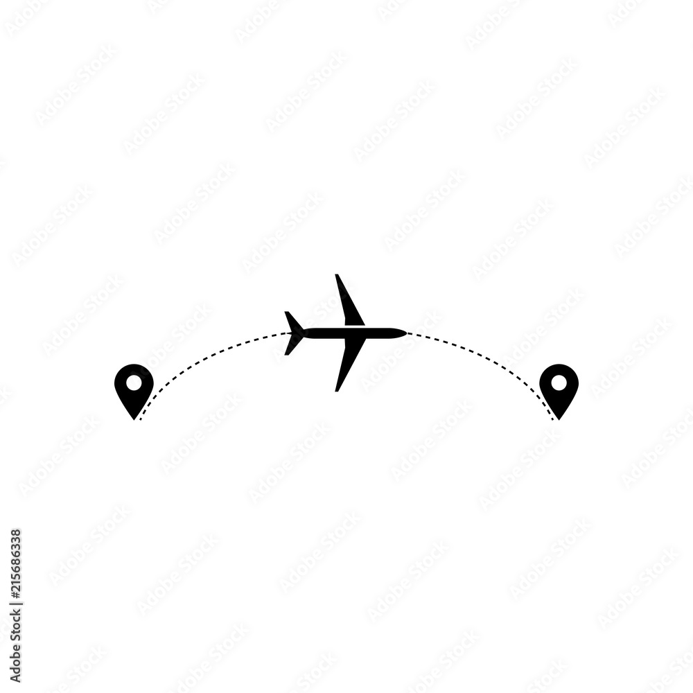 Airplane vector design element, logo, travel agency concept