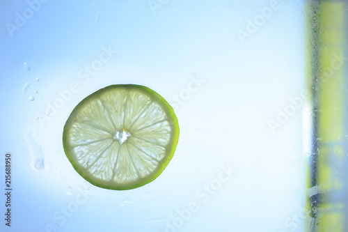 Colorful fruit of fresh lime slices.