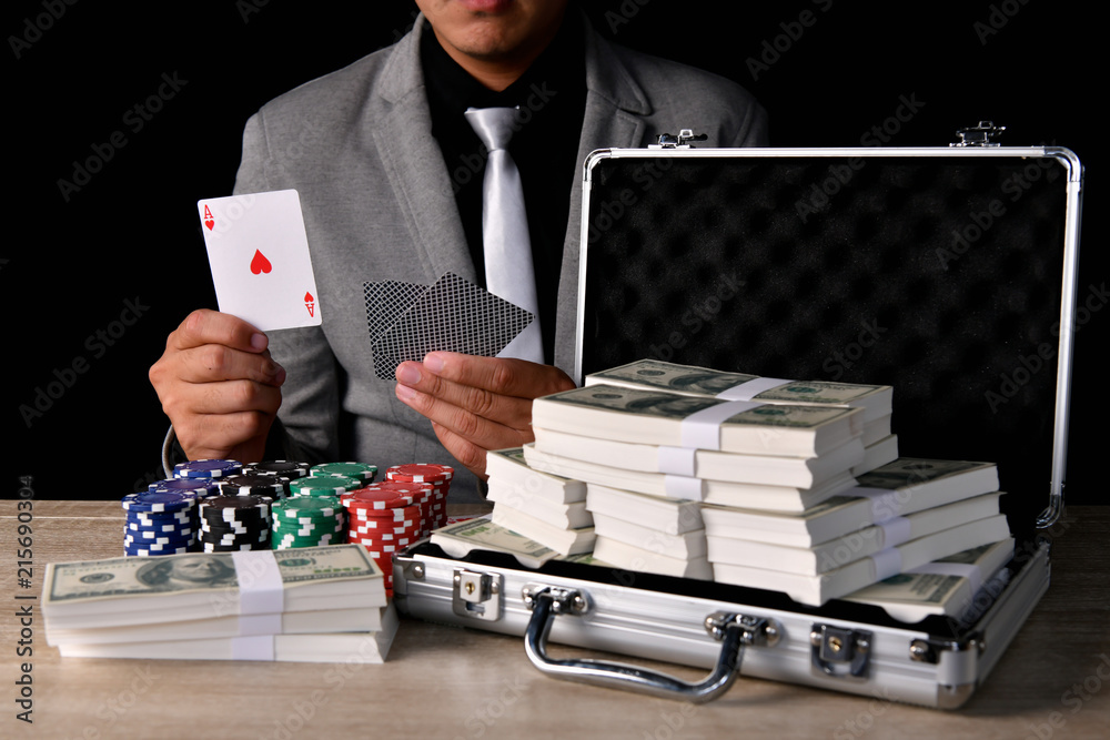 Gambling Concepts. Business people are gambling in the casino. Betting is a gamble for investors.