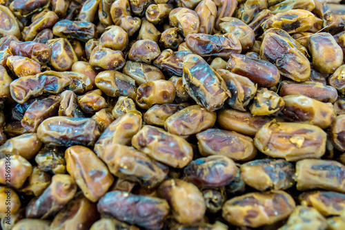 Bunch of dried dates on a market in Nizwa, Oman