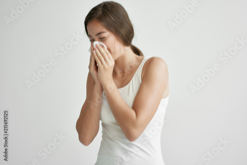 woman runny nose