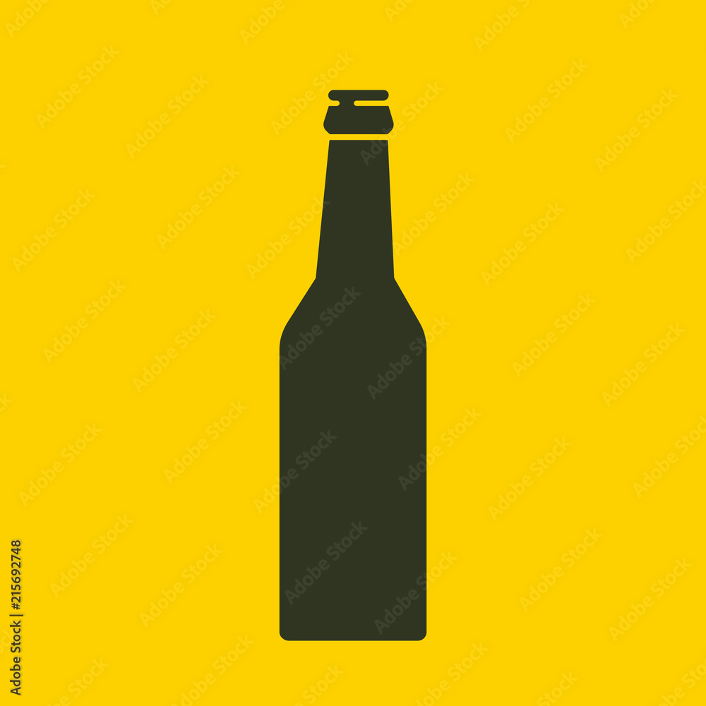 Beer bottle Icon. Mock up glass beer lemonade Clean Bottle. Black simple silhouette. Symbol Template Logo. Isolated vector illustration. Beer bottle Icon. Mock up glass beer lemonade Clean Bottle. Black simple silhouette. Symbol Template Logo. Isolated vector illustration.