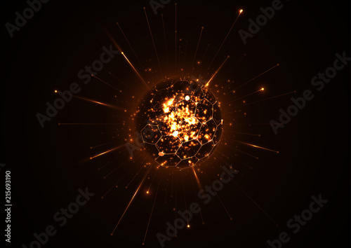 Luminous geometric exploding figure