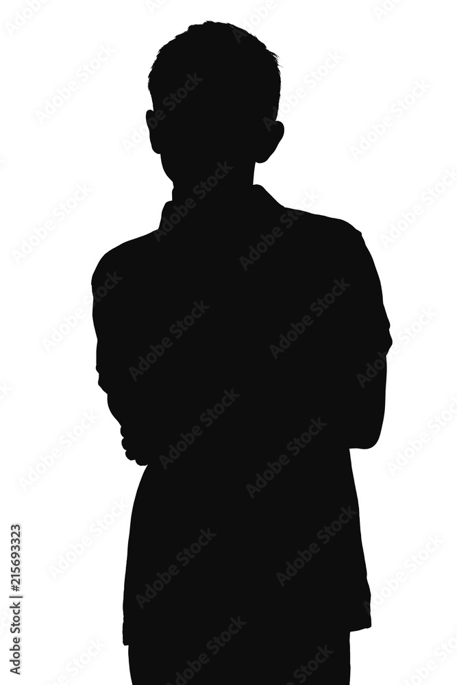 silhouette of a guy man thoughtfully looking upwards on a white isolated background silhouette of a guy man thoughtfully looking upwards on a white isolated background