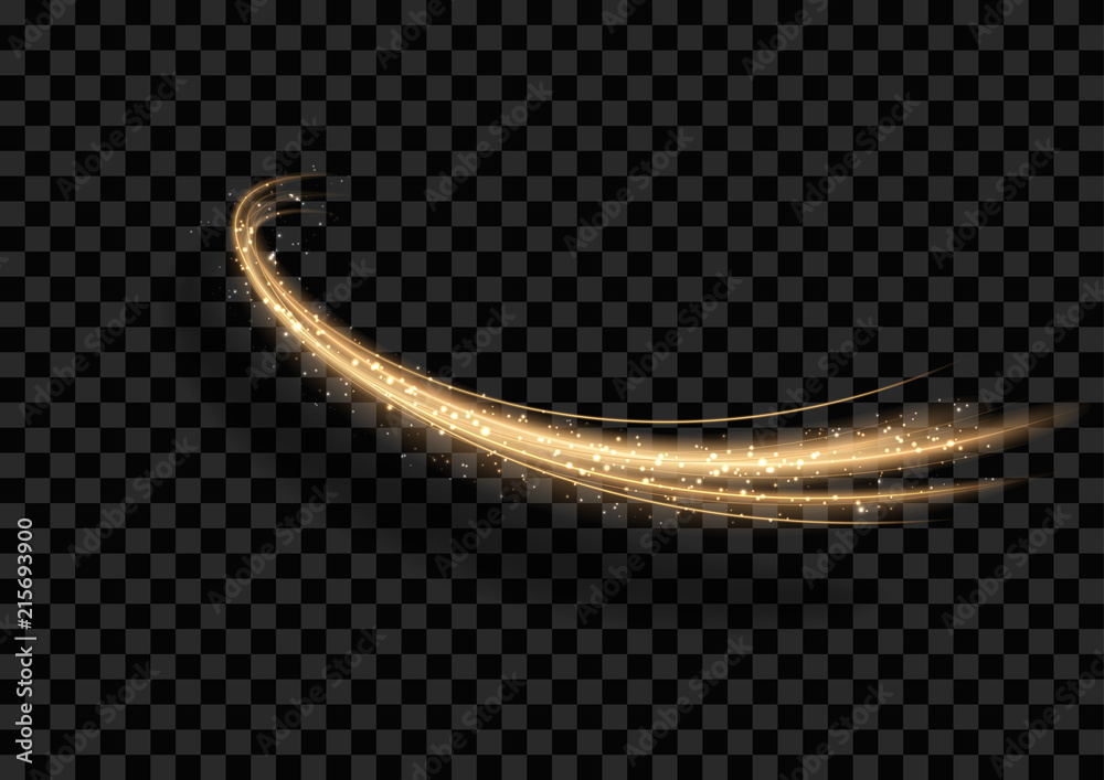 light golden shining curved shapes