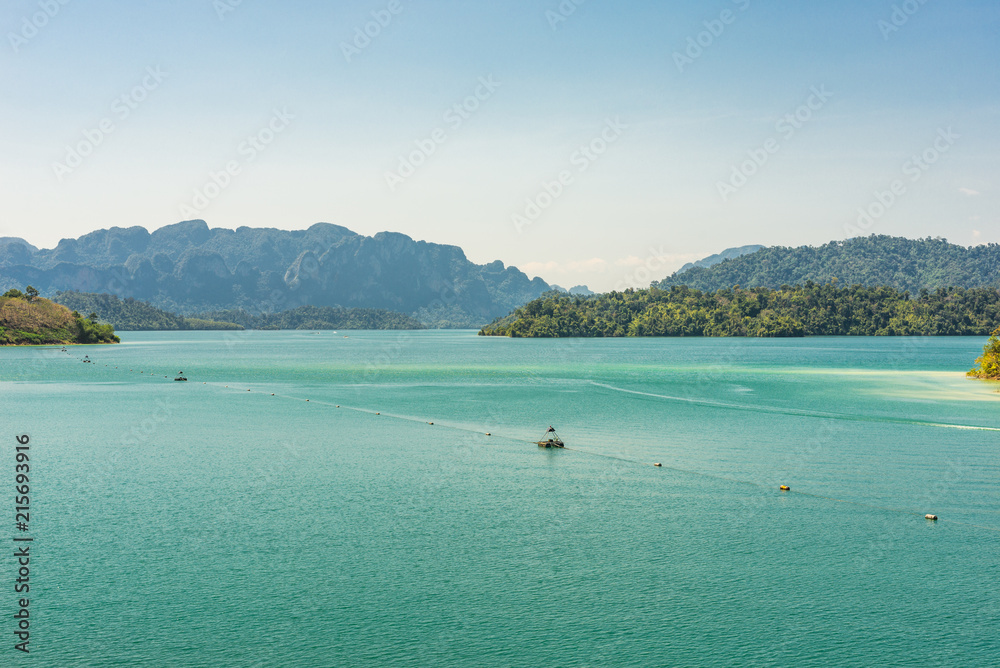 The Cheow Lan Lake in the national park Khao Sok in Thailand The Cheow Lan Lake in the national park Khao Sok in Thailand