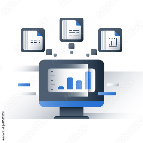 Information collection and processing, big data analyzing, report graph, data server, business technology