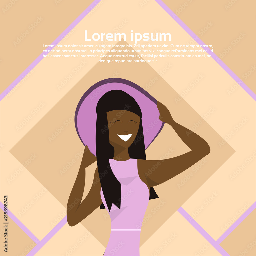 african american woman hold cap cartoon character female portrait flat copy space vector illustration african american woman hold cap cartoon character female portrait flat copy space vector illustration
