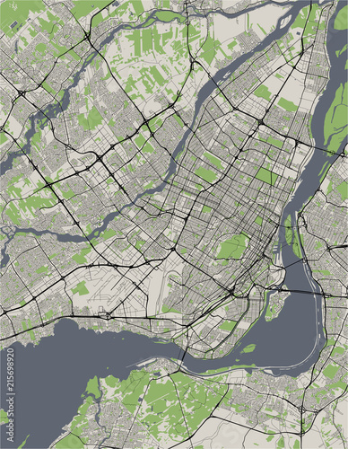vector map of the city of Montreal , Canada