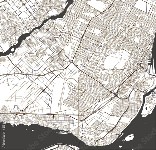 vector map of the city of Montreal , Canada
