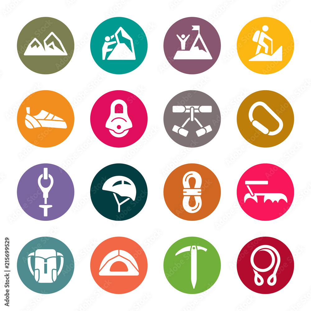 Mountaineering icons Mountaineering icons