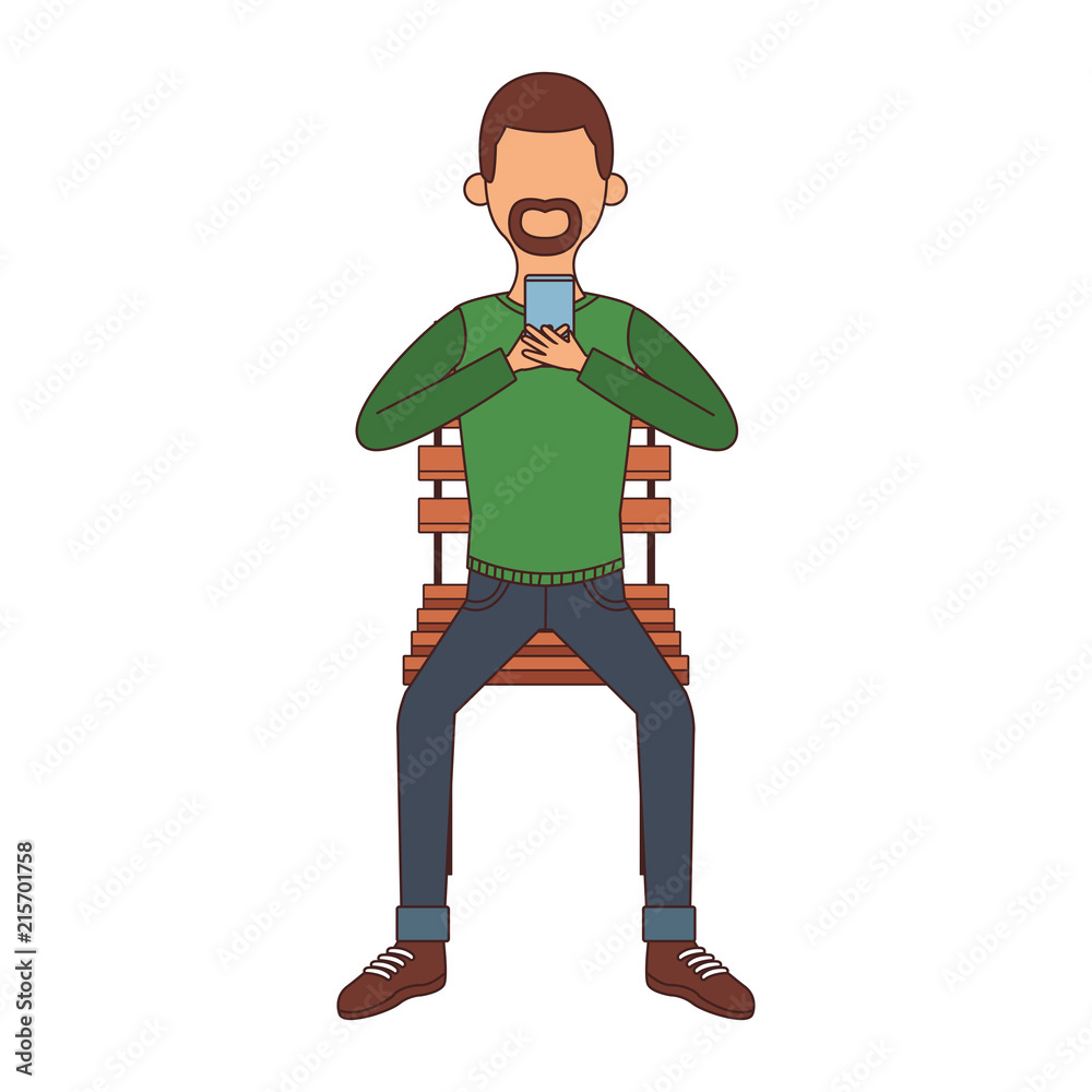 Young man with portable videogame vector illustration graphic design
