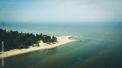 Aerial view of cape Kolka, Baltic sea, Latvia