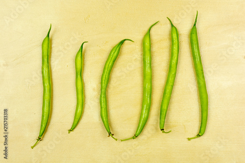 Green vegetable - Fresh pods of raw green beans.