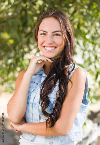 Wallpaper Mural Attractive Smiling Mixed Race Girl Portrait Outdoors Torontodigital.ca