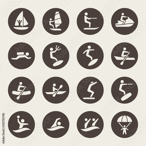 Water sports icons