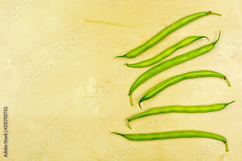 Fresh pods of raw green beans. photo
