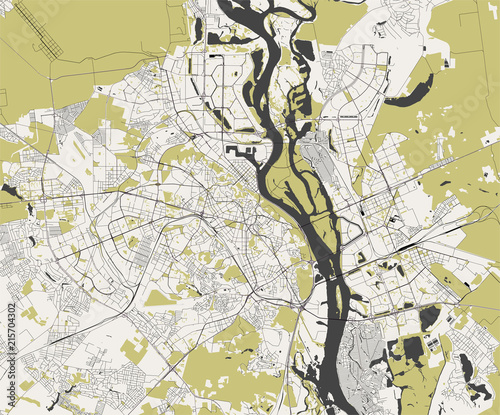 vector map of the city of Kiev, Ukraine