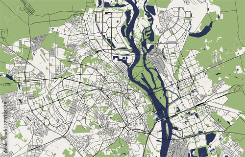 vector map of the city of Kiev, Ukraine