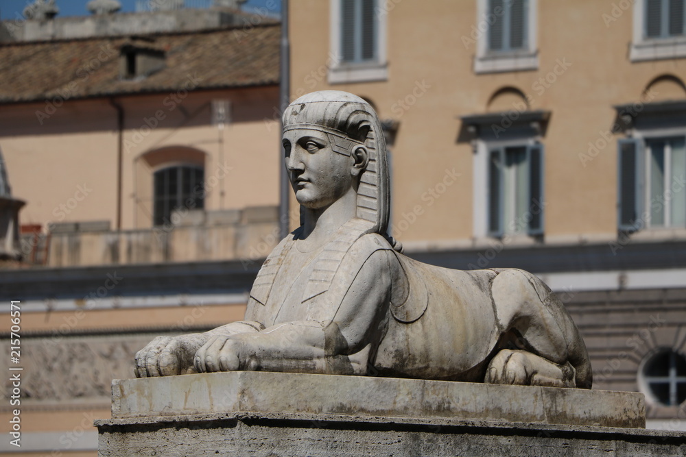 Sculpture at Piazza del Popolo in Rome, Italy