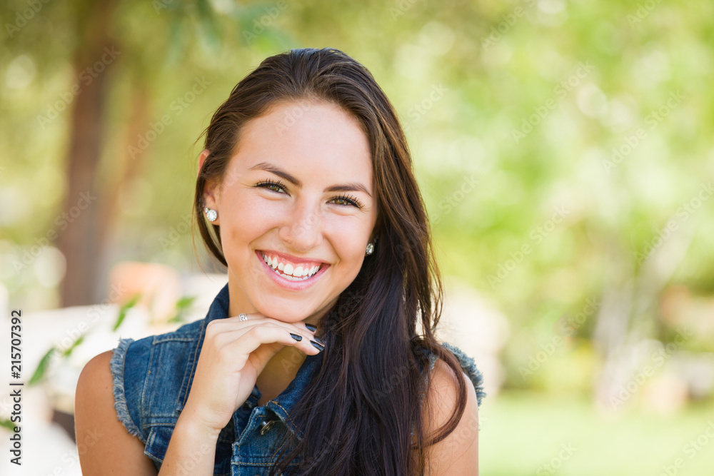 Attractive Mixed Race Girl Portrait Outdoors Attractive Mixed Race Girl Portrait Outdoors