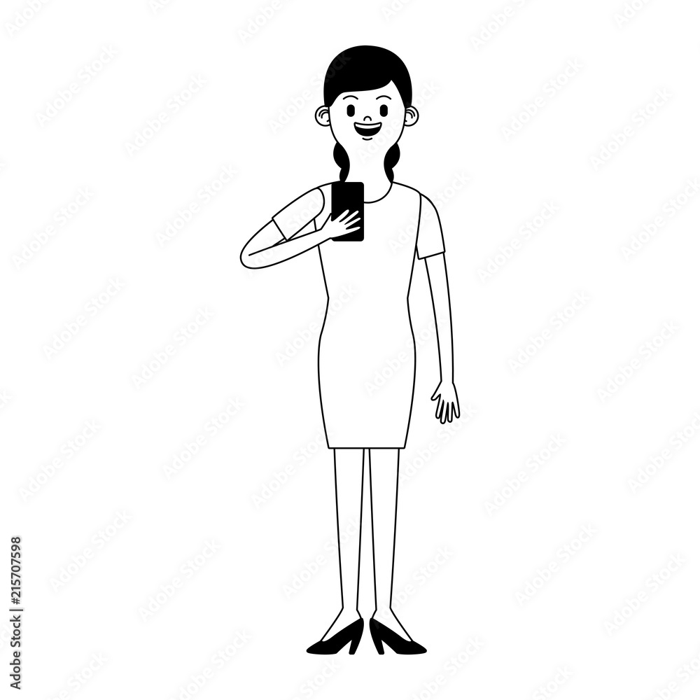 Businesswoman with smartphone vector illustration graphic design Businesswoman with smartphone vector illustration graphic design